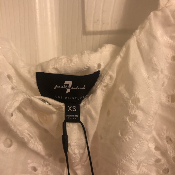 7 For All Mankind Eyelet Midi Dress Sz XS NWT - Picture 8 of 8